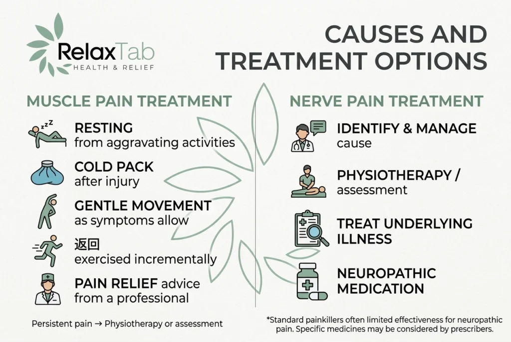 muscle pain vs nerve pain