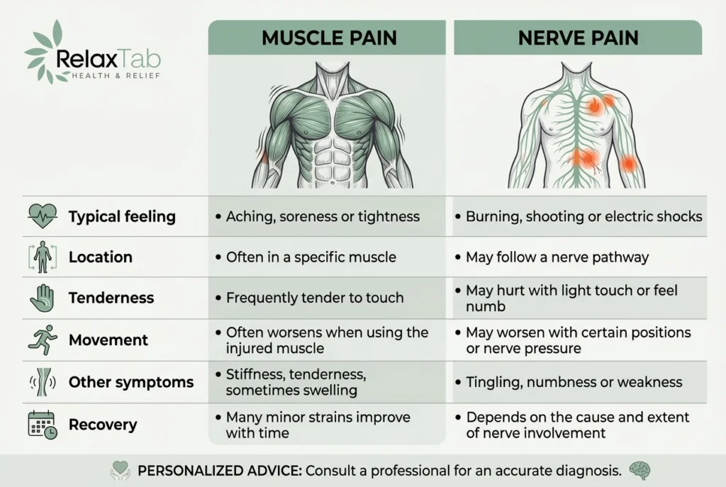 difference between muscle pain and nerve pain