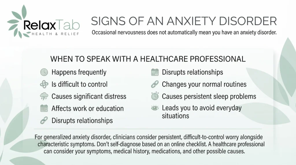 signs of an anxiety disorder